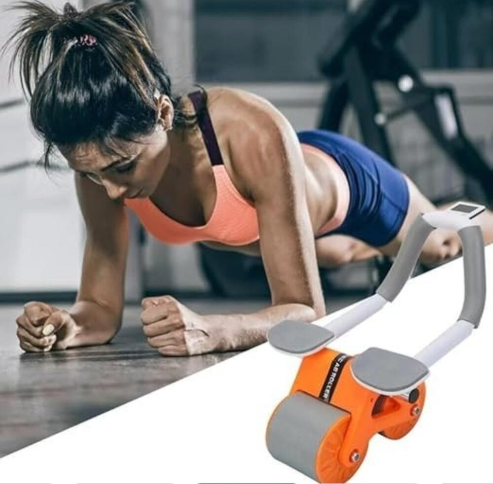 Adjustable Ab Roller with Knee Pad & LED Counter – Core Exercise Trainer